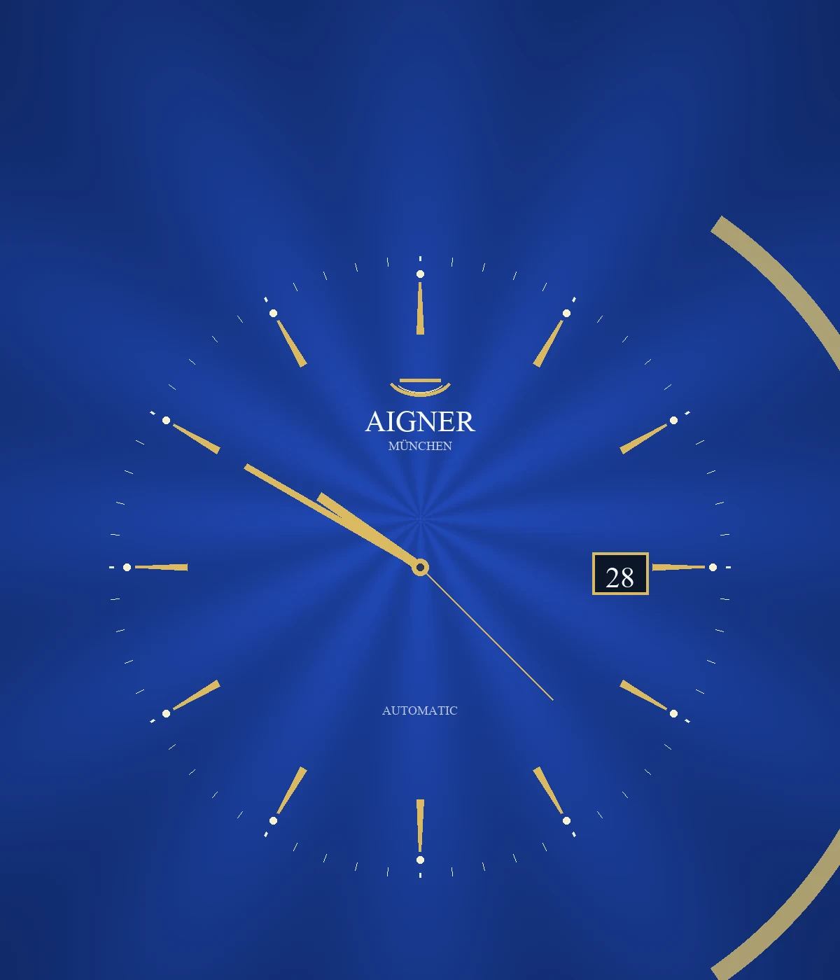 Cadran bleu soleil logo doré net